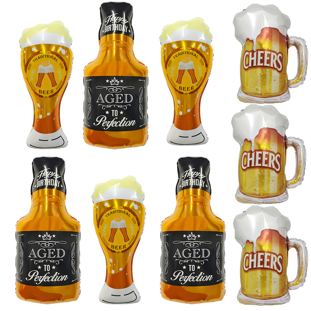 Wine Beer Glass - 3 Whiskey Glasses, 3 Happy Beer