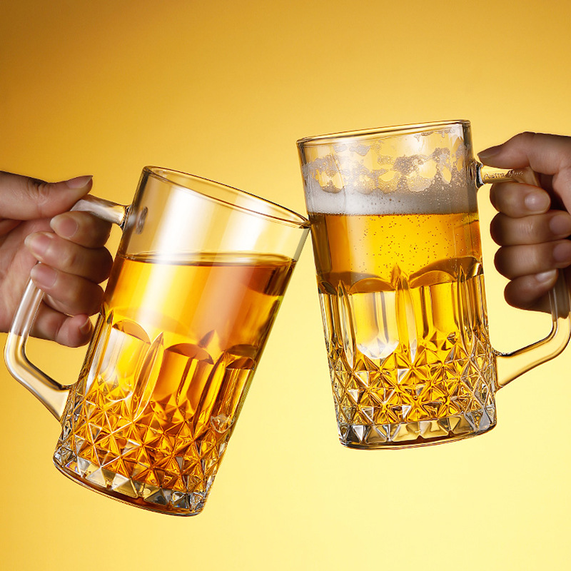 Wine Beer Glass - 600ml/1000ml Beer Glass with Handle Classic