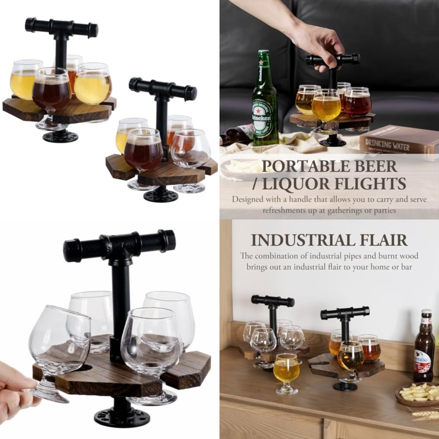 Beer Flight Set - Beer Flight Set with Handle Set