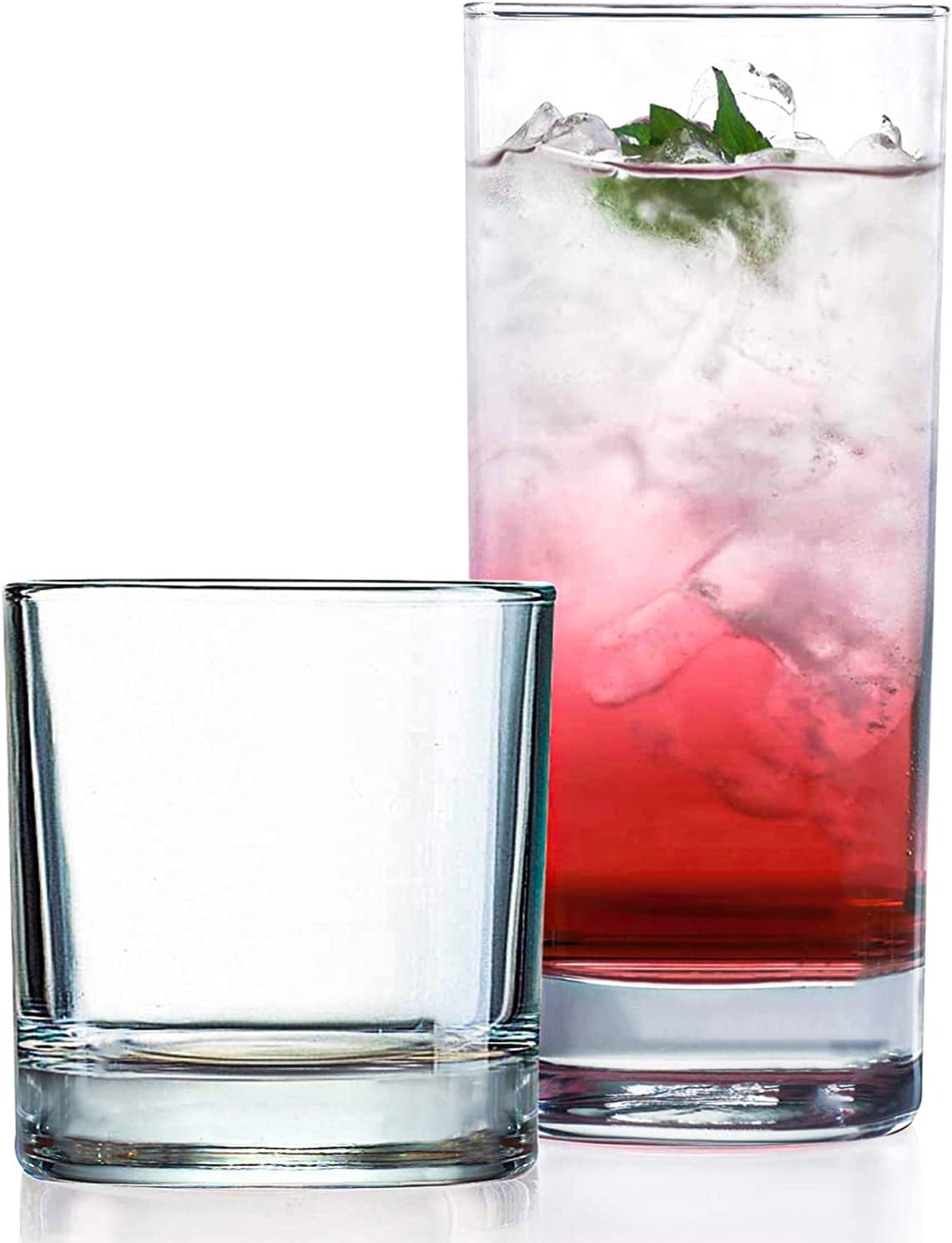 Wine Beer Glass - 8-Piece Hurricane Glass Set: 4 Tall