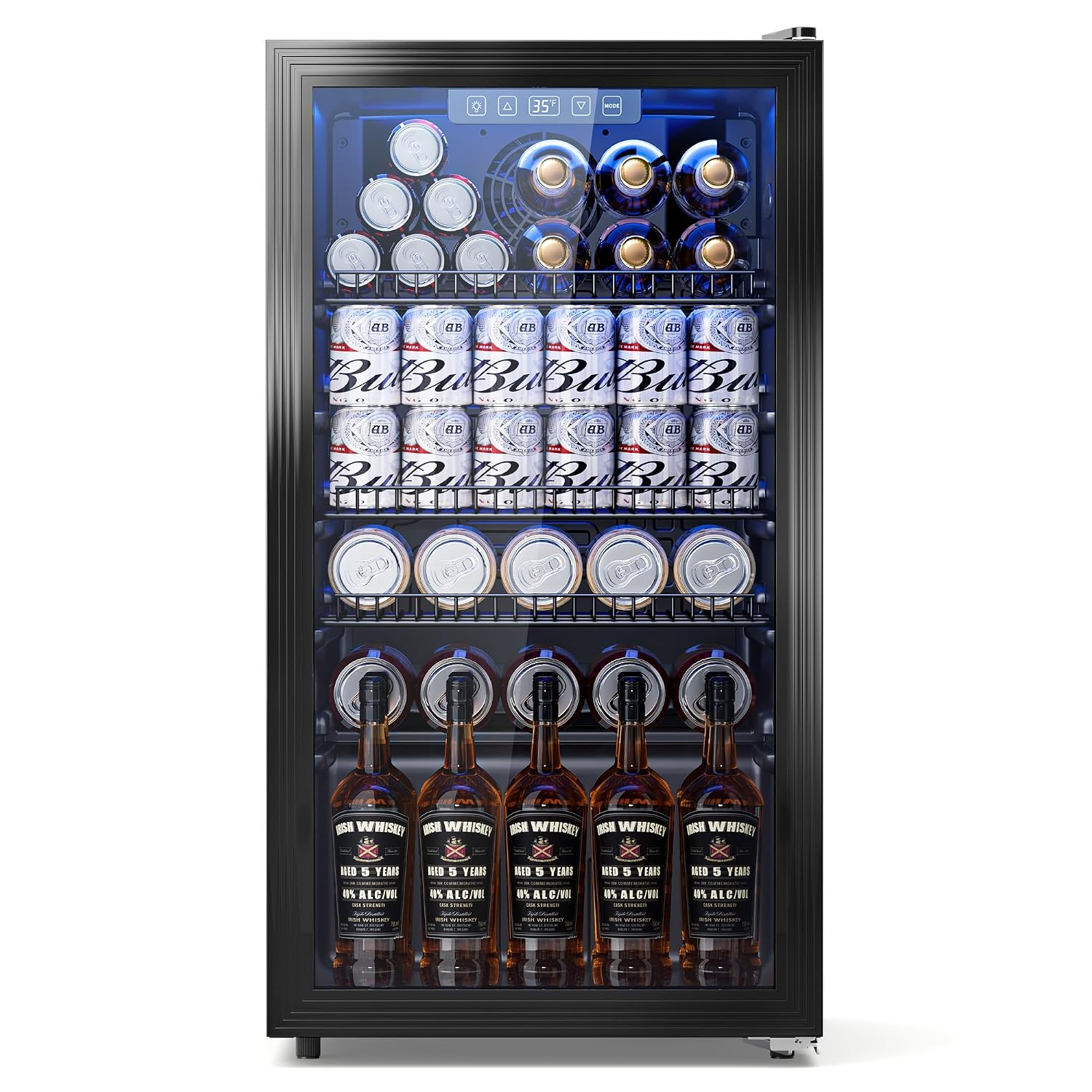 Wine Beer Cooler - Beverage Fridge, 130 Can Mini Fridge
