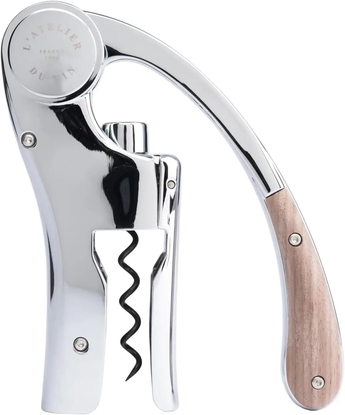 Cork Screw Lever - Silver Wood Lever Corkscrew Wine Bottle
