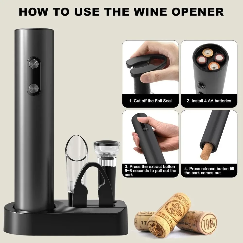Electric Wine Opener Set Elect - Bottle Stopper Set บทวิจารณ์และราคา