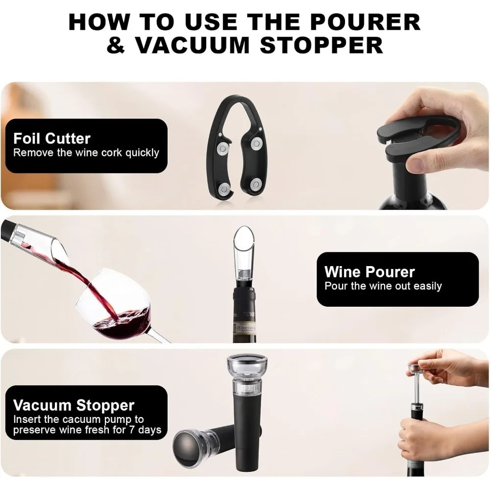 Electric Wine Opener Set Elect - Bottle Stopper Set บทวิจารณ์และราคา