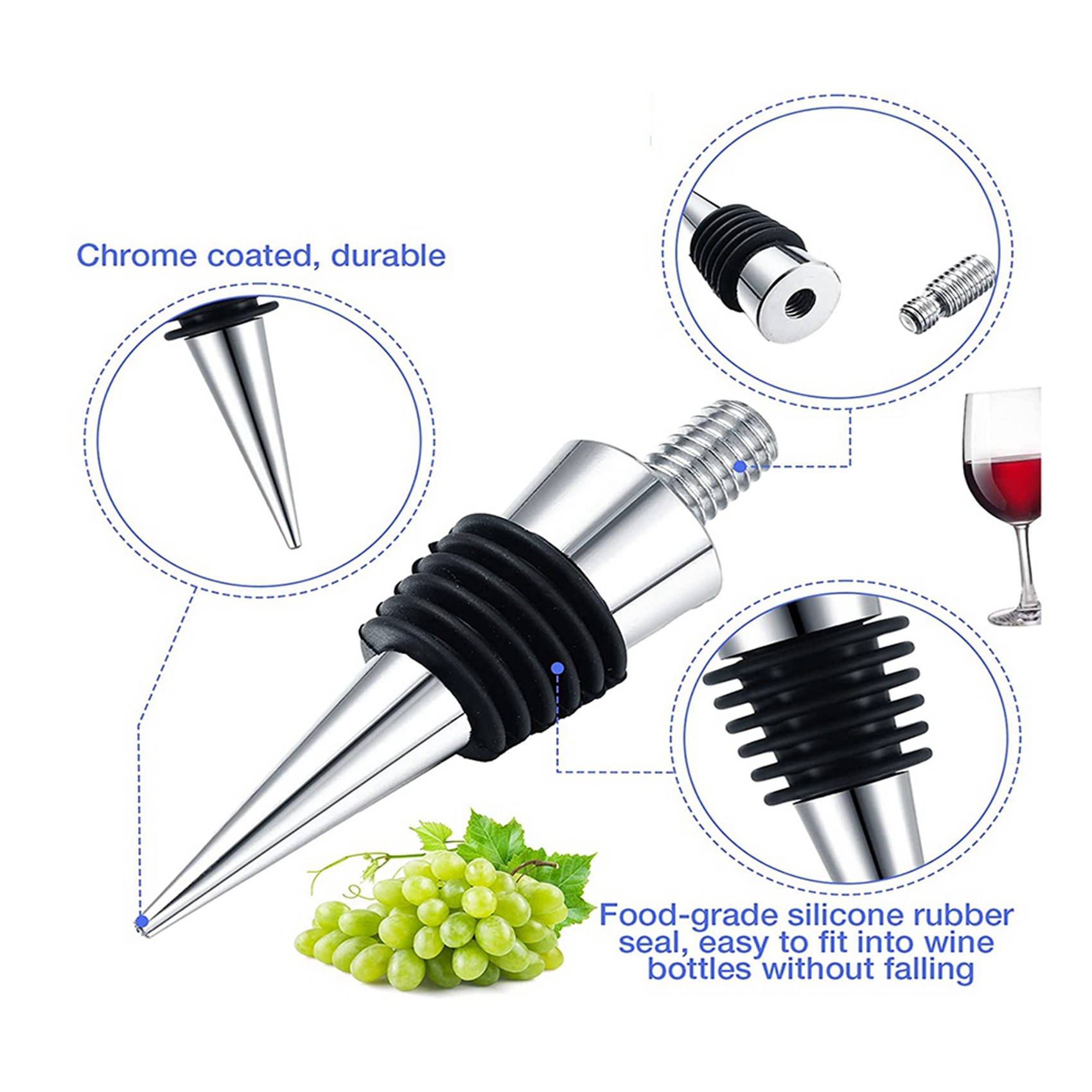 AB34-12 Pieces Metal Bottle St - Bottle Stopper Set บทวิจารณ์และราคา