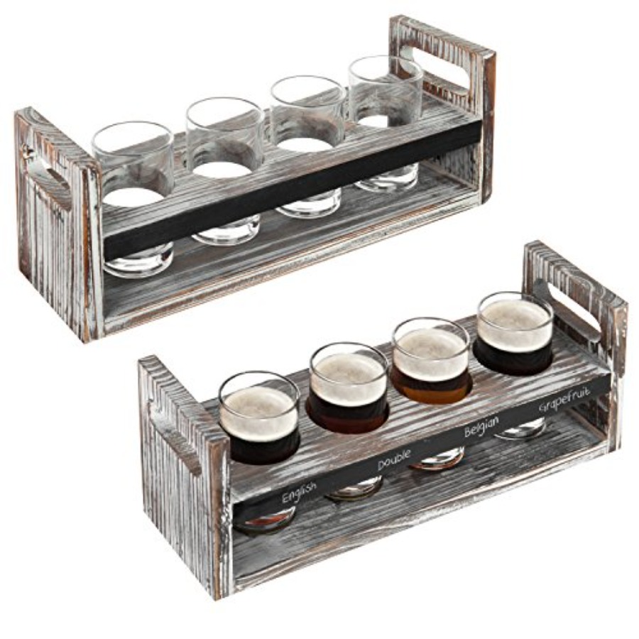 Beer Flight Boards with Glasse - Beer Flight Set บทวิจารณ์และราคา