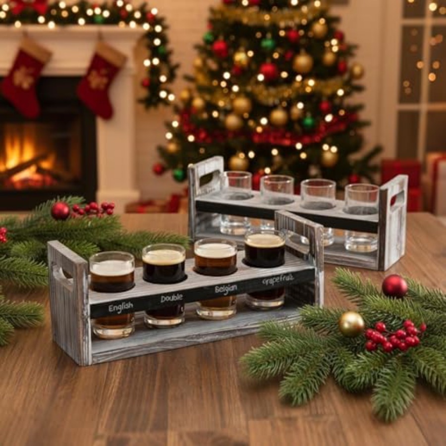 Beer Flight Boards with Glasse - Beer Flight Set บทวิจารณ์และราคา