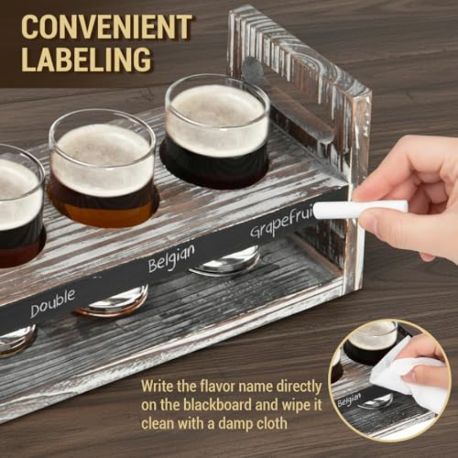 Beer Flight Boards with Glasse - Beer Flight Set บทวิจารณ์และราคา