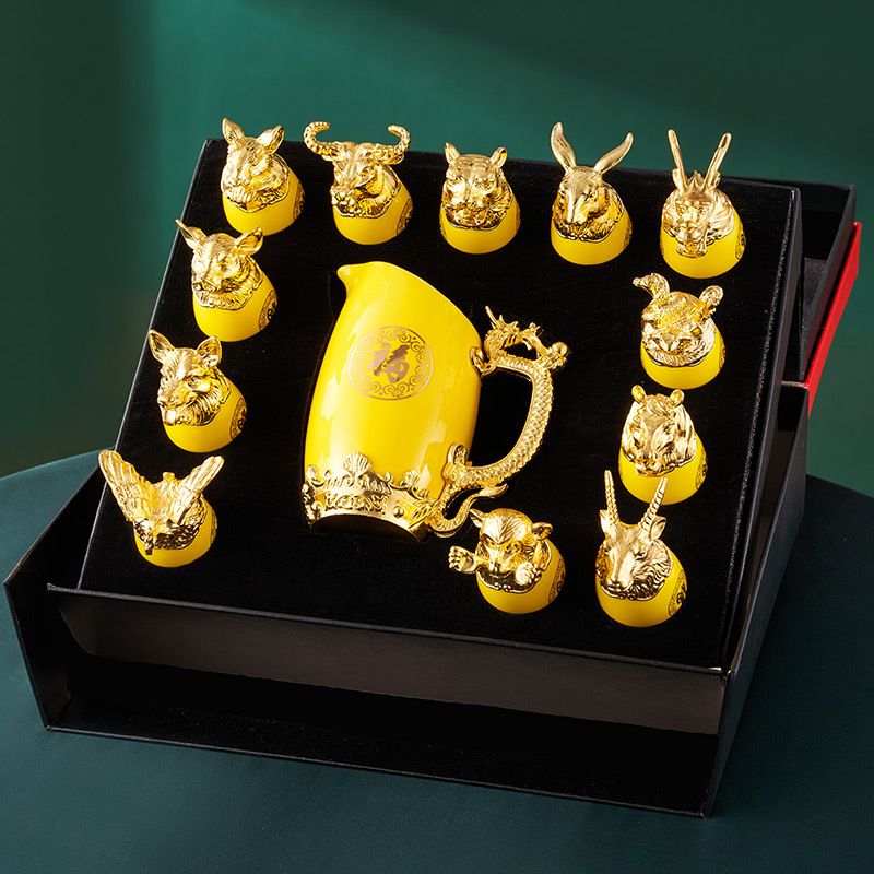 Gold-plated Twelve Animal Head - Wine Beer Tequila บทวิจารณ์และราคา