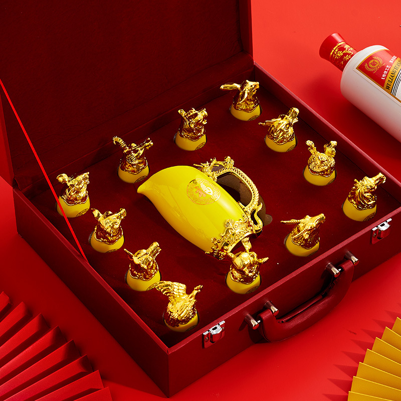 Gold-plated Twelve Animal Head - Wine Beer Tequila บทวิจารณ์และราคา