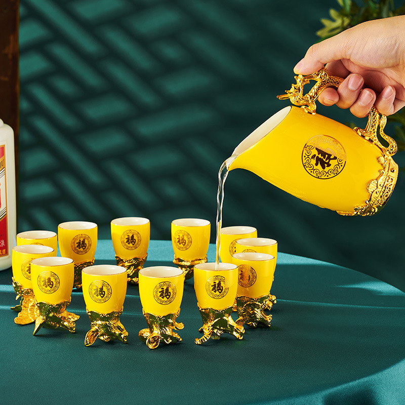 Gold-plated Twelve Animal Head - Wine Beer Tequila บทวิจารณ์และราคา
