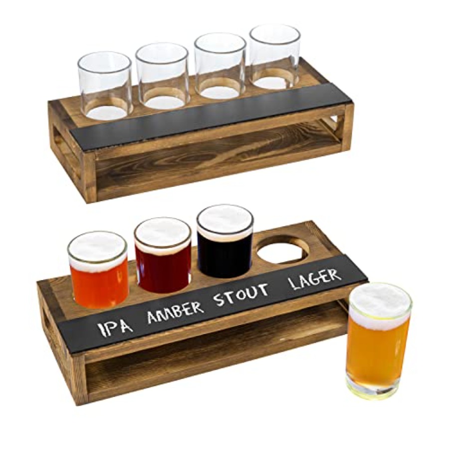 Rustic Dark Brown Burnt Solid  - Beer Flight Set บทวิจารณ์และราคา