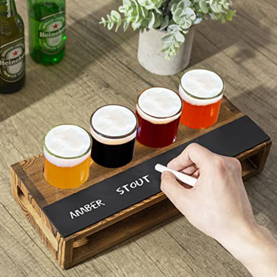 Rustic Dark Brown Burnt Solid  - Beer Flight Set บทวิจารณ์และราคา