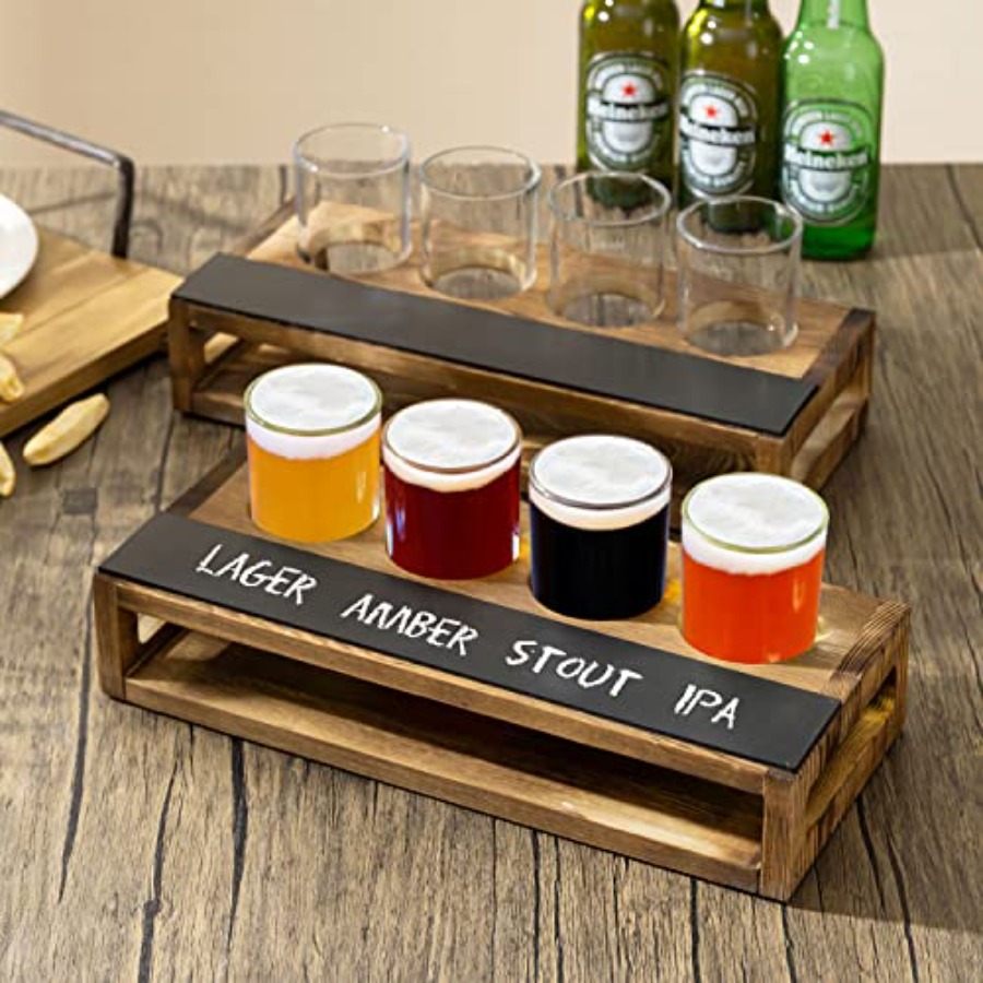 Rustic Dark Brown Burnt Solid  - Beer Flight Set บทวิจารณ์และราคา