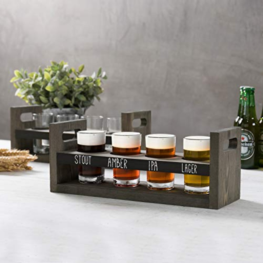 Beer Flight Sampler Tray Set o - Beer Flight Set บทวิจารณ์และราคา