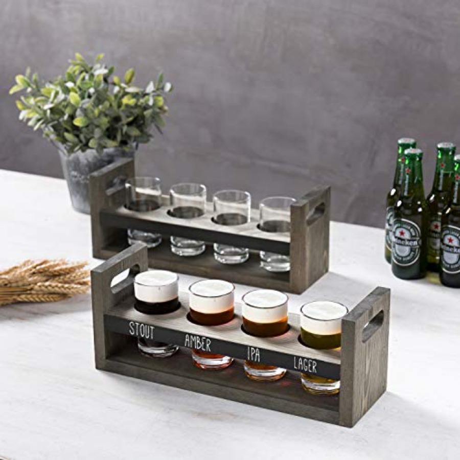 Beer Flight Sampler Tray Set o - Beer Flight Set บทวิจารณ์และราคา