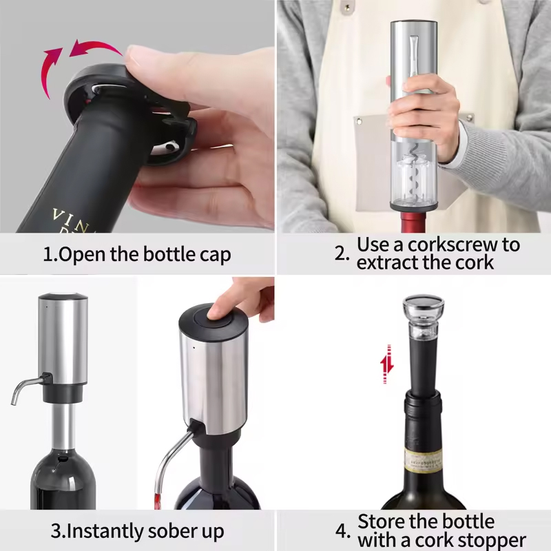 2024 New Design 4-in-1 Lithium - Bottle Stopper Set บทวิจารณ์และราคา