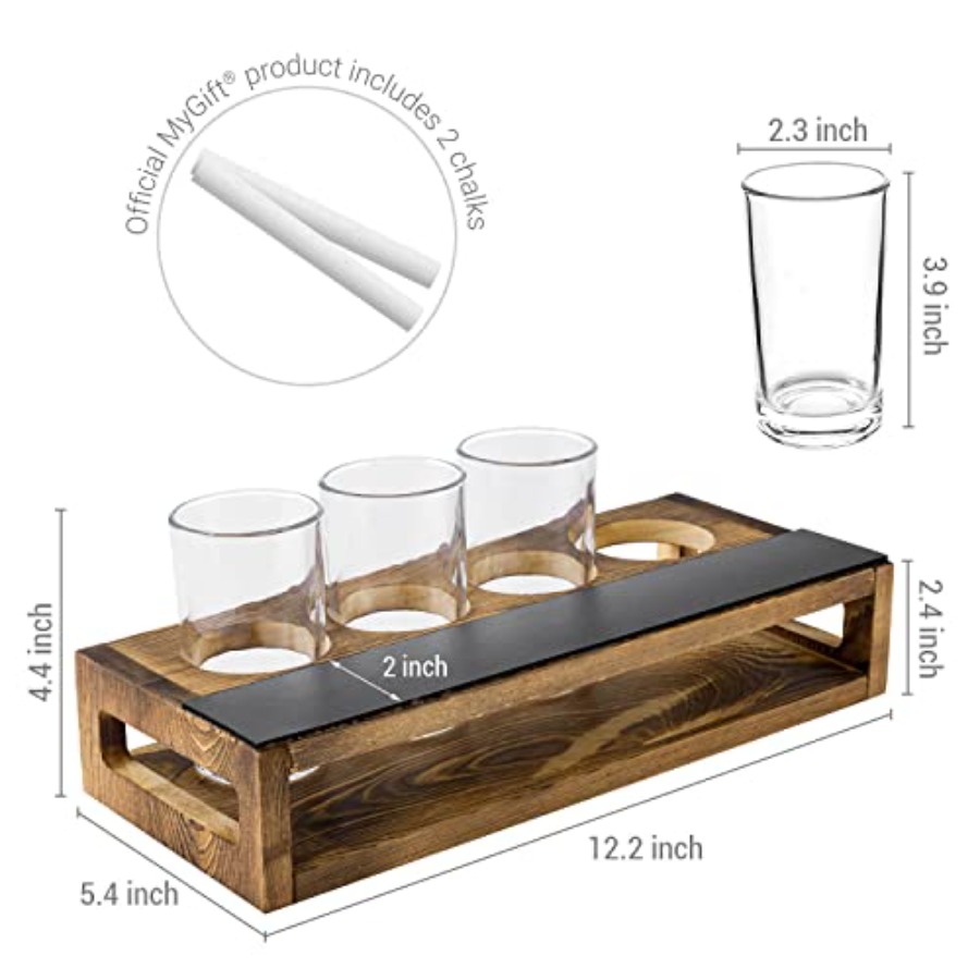 Rustic Dark Brown Burnt Solid  - Beer Flight Set บทวิจารณ์และราคา
