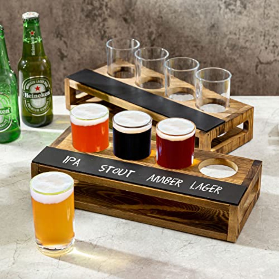 Rustic Dark Brown Burnt Solid  - Beer Flight Set บทวิจารณ์และราคา