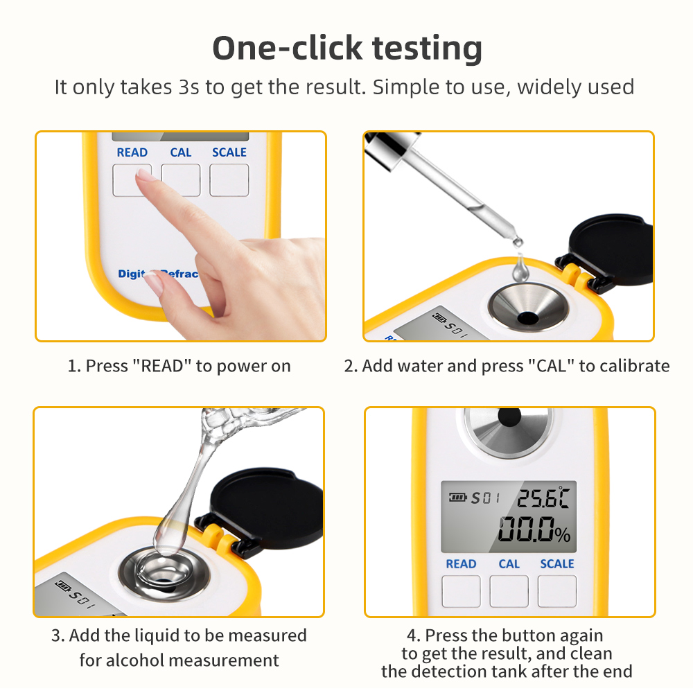 Digital Alcohol Refractometer  - Wine To Beer Alcohol บทวิจารณ์และราคา