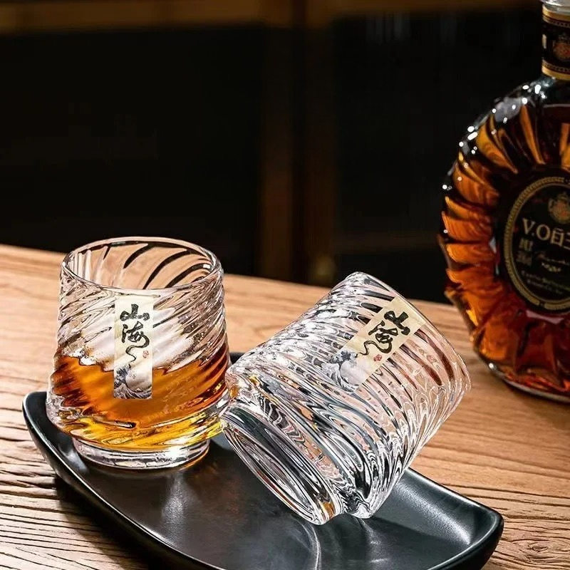 Glass Whiskey Cup Set Shanhai  - Wine Beer Glass บทวิจารณ์และราคา