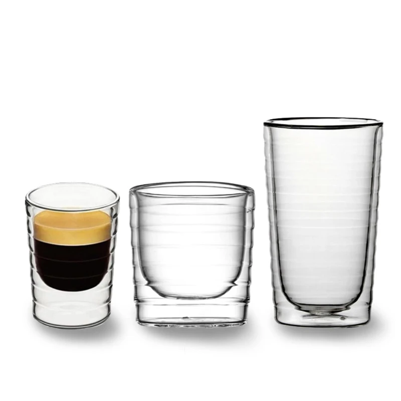 Handmade Double Wall Glass Cup - Wine Beer Tequila บทวิจารณ์และราคา