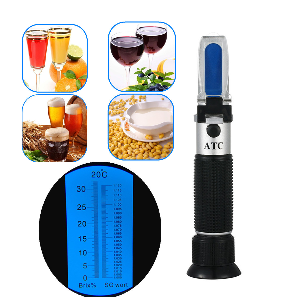 Refractometer 0-32% Brix Beer  - Wine To Beer Alcohol บทวิจารณ์และราคา