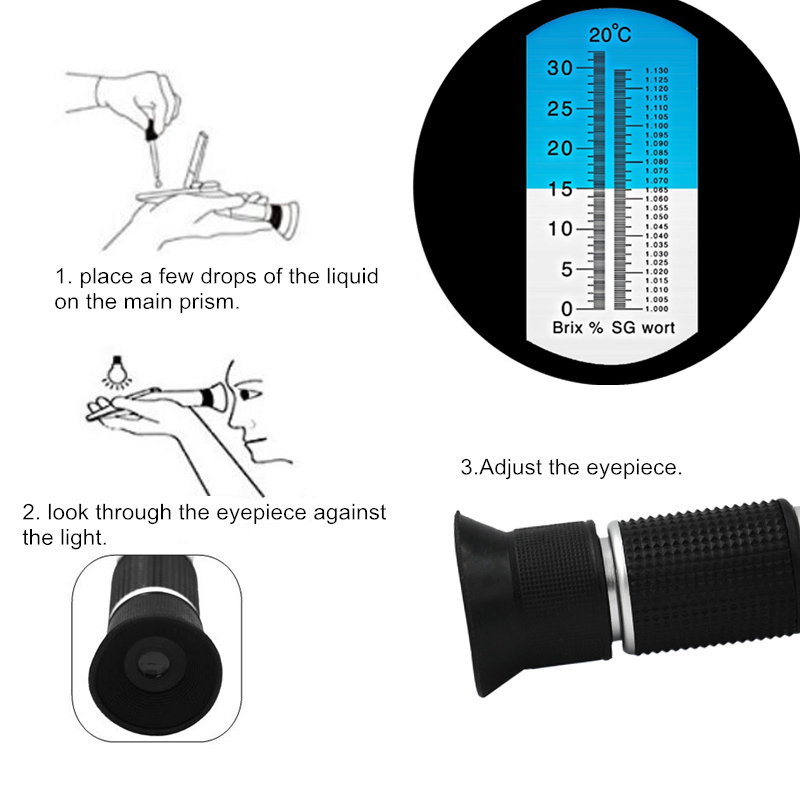 Refractometer 0-32% Brix Beer  - Wine To Beer Alcohol บทวิจารณ์และราคา