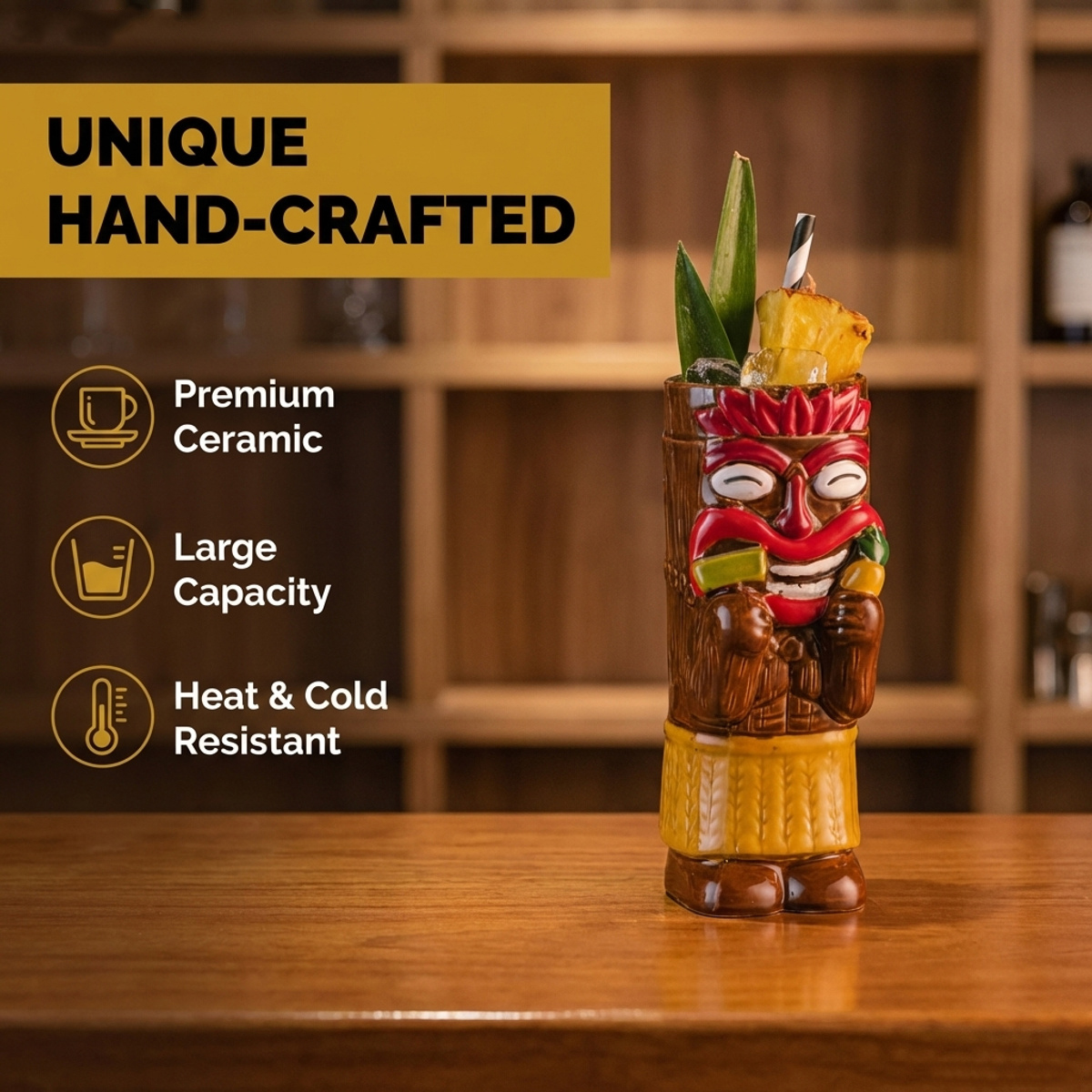 Tiki Mug Hawaiian Cocktail Cup - Wine With Beer Cocktail บทวิจารณ์และราคา