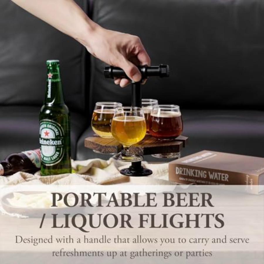 Beer Flight Set with Handle Se - Beer Flight Set บทวิจารณ์และราคา
