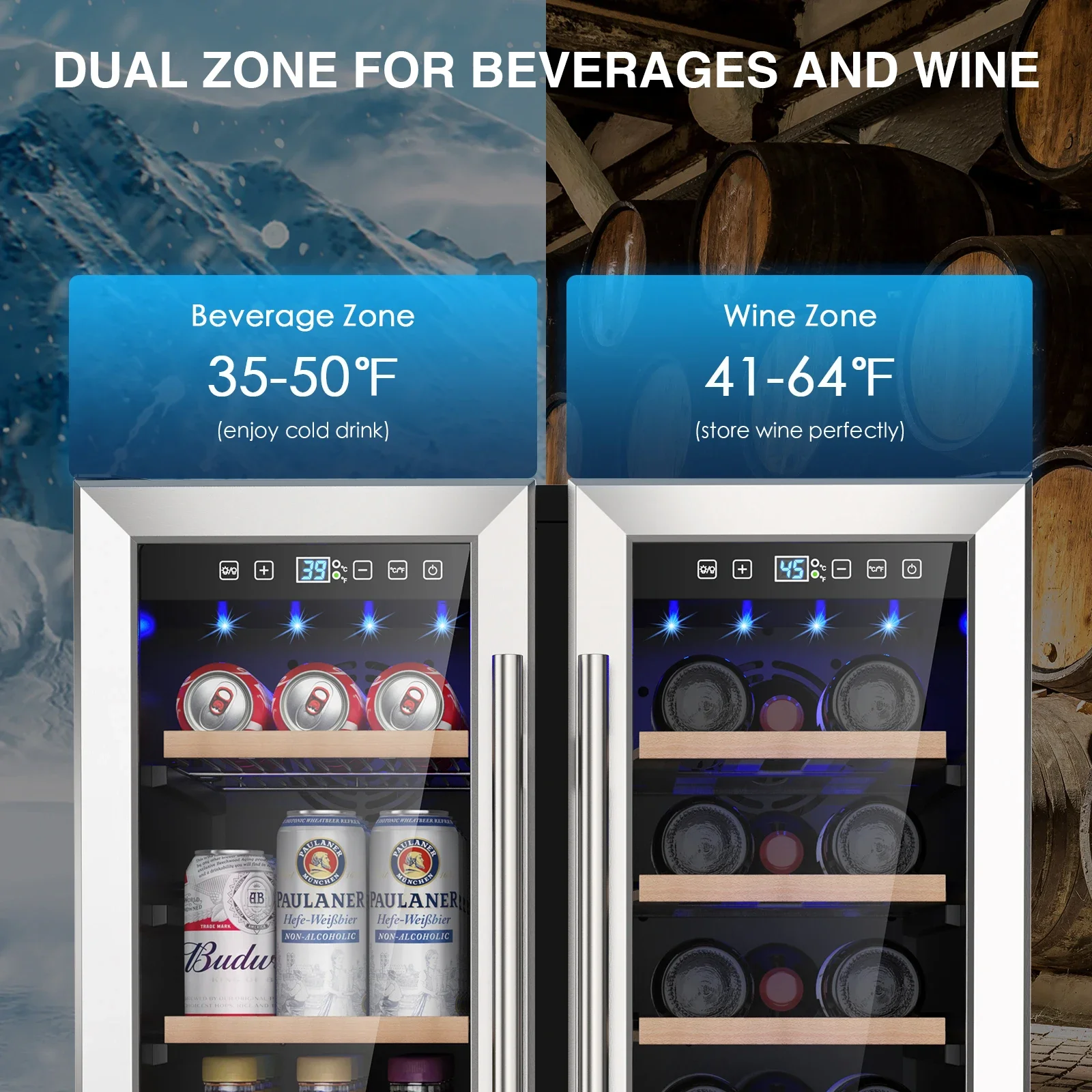 SAT Wine and Beverage Refriger - Wine Beer Fridge Dual Zone บทวิจารณ์และราคา