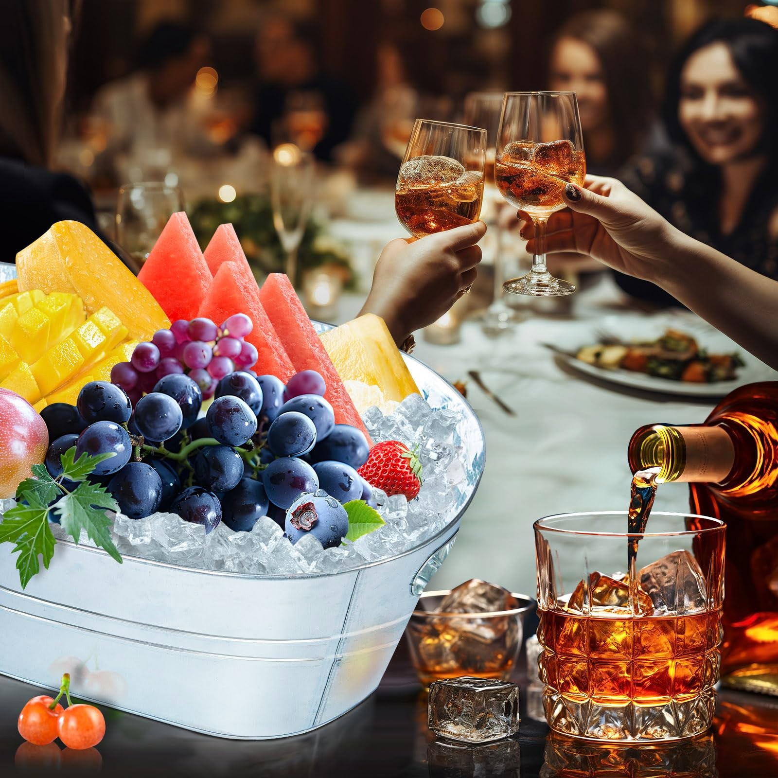 Galvanized Metal Ice Buckets W - Wine Beer Cooler บทวิจารณ์และราคา