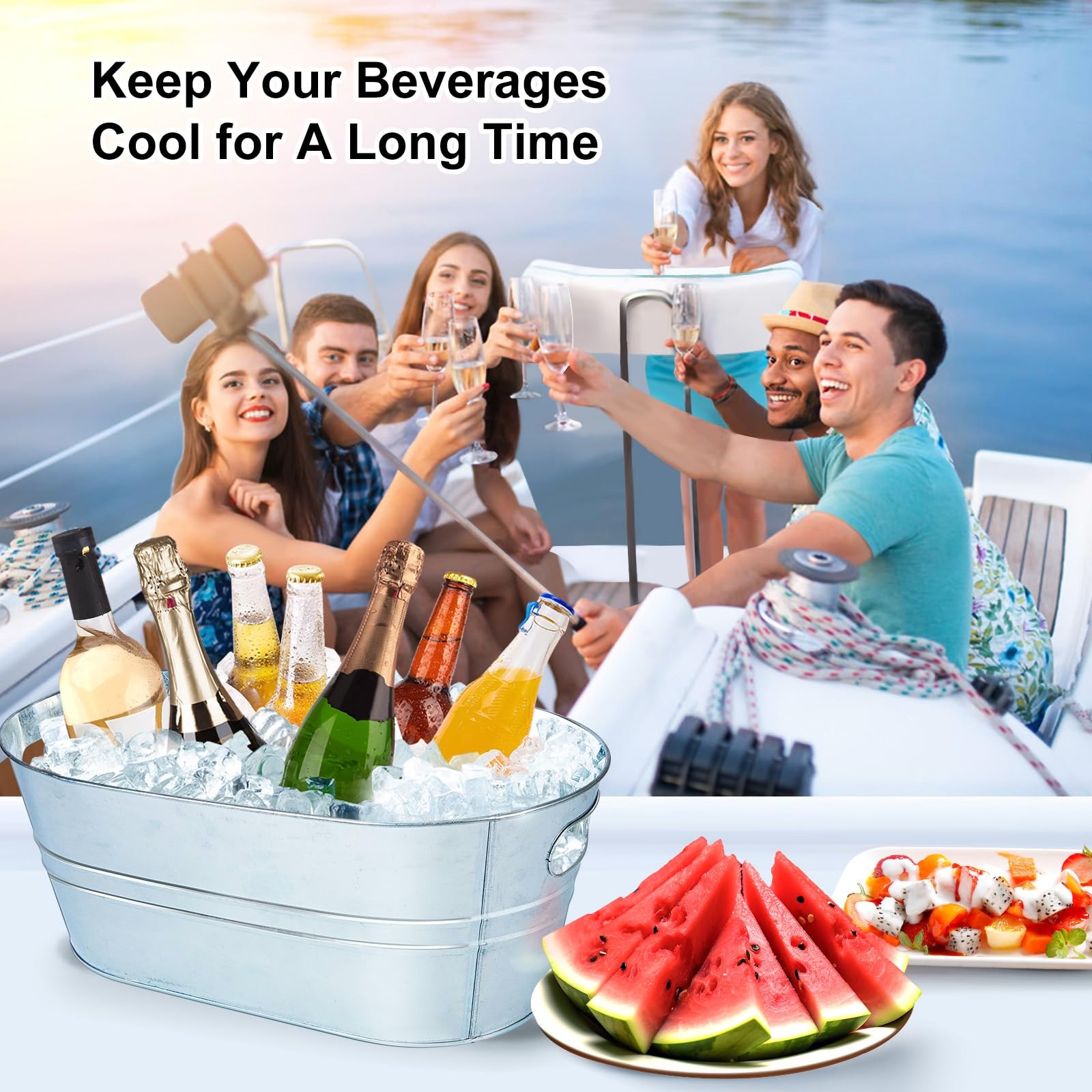 Galvanized Metal Ice Buckets W - Wine Beer Cooler บทวิจารณ์และราคา