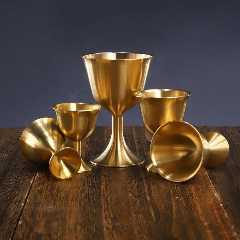 New 1pcs S/M/L Vintage Brass M - Wine Beer Glass บทวิจารณ์และราคา