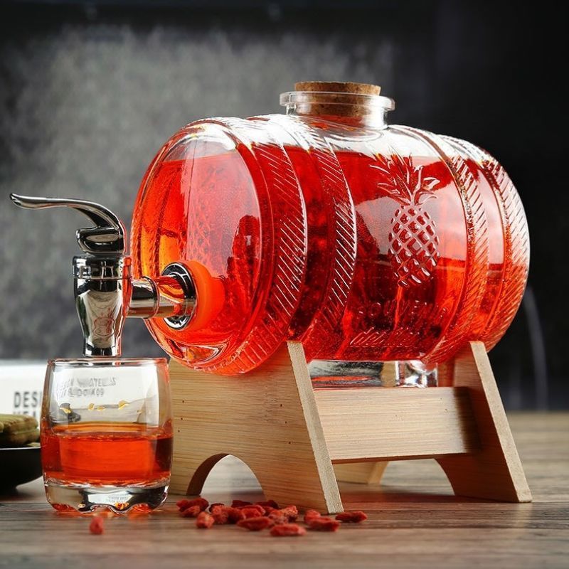 1L Glass Whiskey Barrel Wine B - Wine To Beer Alcohol บทวิจารณ์และราคา