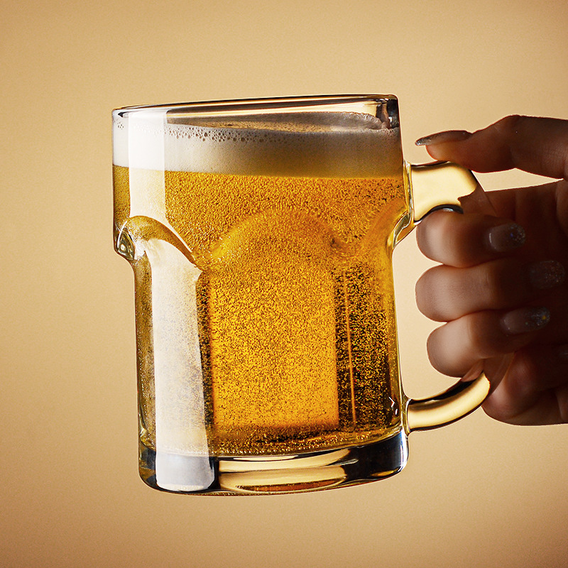 Household beer mug with handle - Wine Beer Glass บทวิจารณ์และราคา