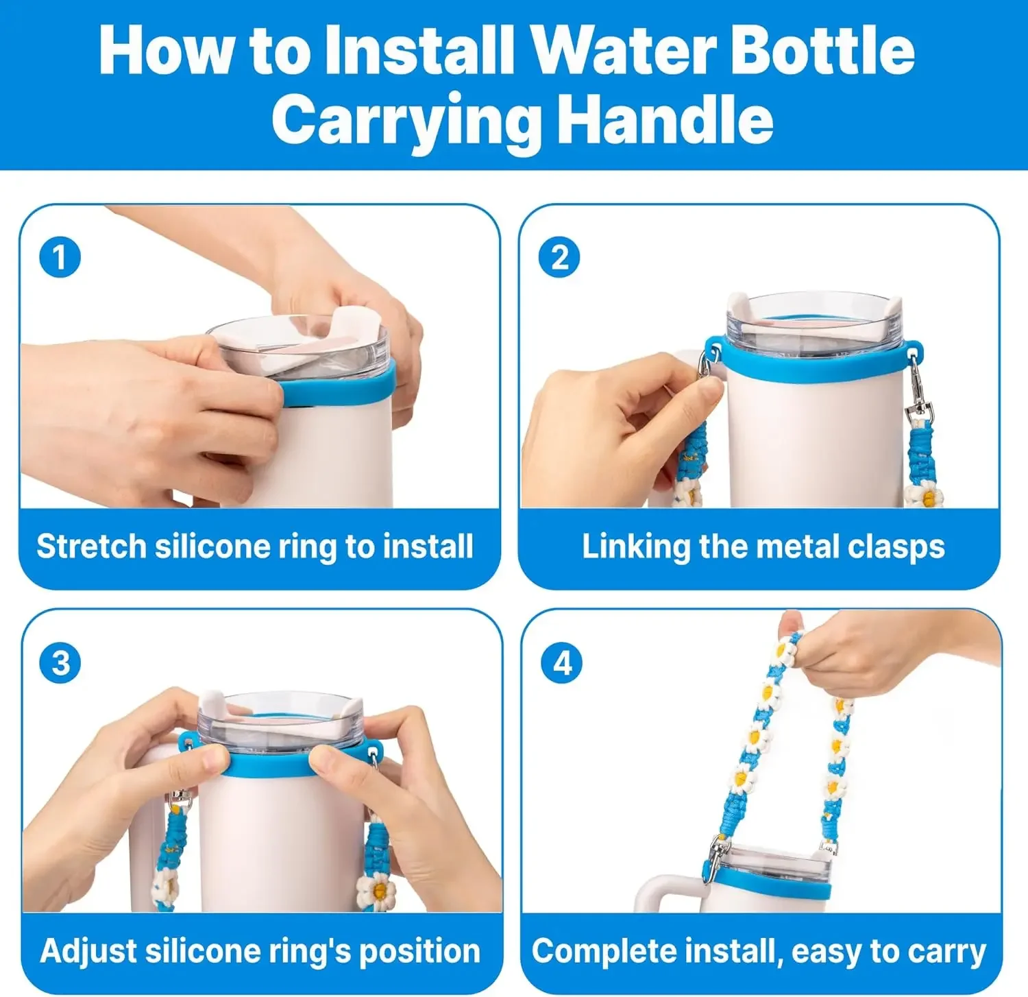 Water Bottle Handle with Strap - Bottle Stopper Set บทวิจารณ์และราคา