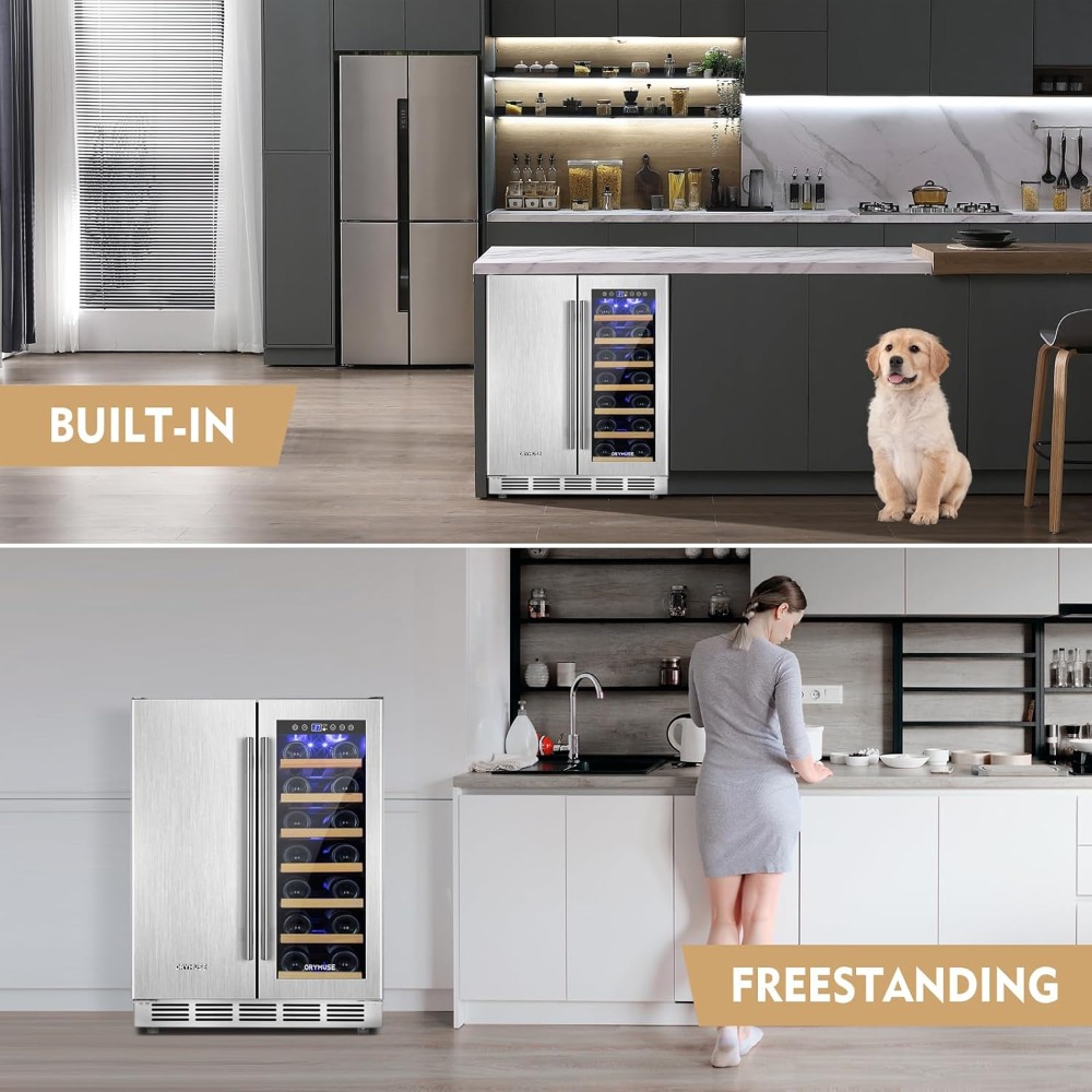 Wine and Beverage Refrigerator - Wine Beer Fridge Dual Zone บทวิจารณ์และราคา