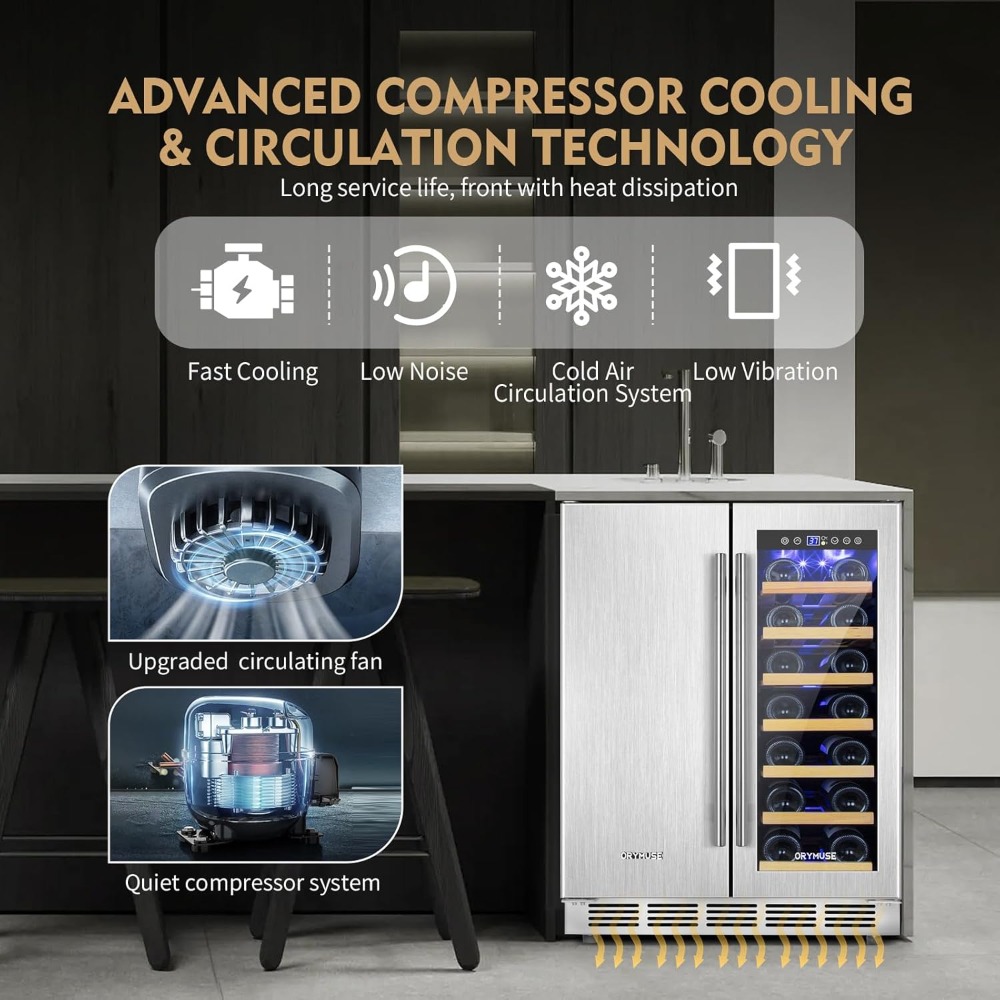 Wine and Beverage Refrigerator - Wine Beer Fridge Dual Zone บทวิจารณ์และราคา