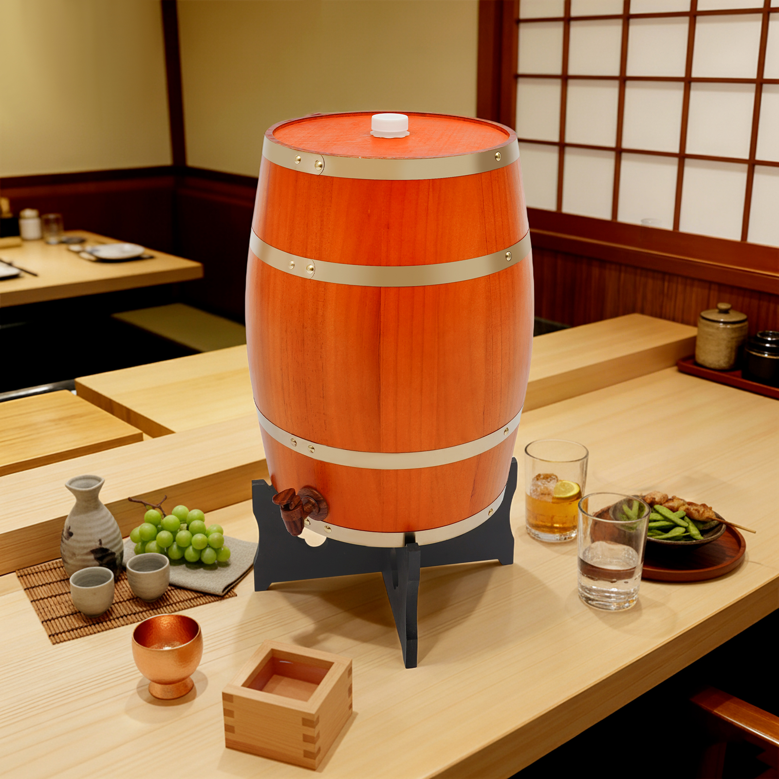 20L/5.28Gal Beige Wine Barrel, - Wine Beer Tequila บทวิจารณ์และราคา