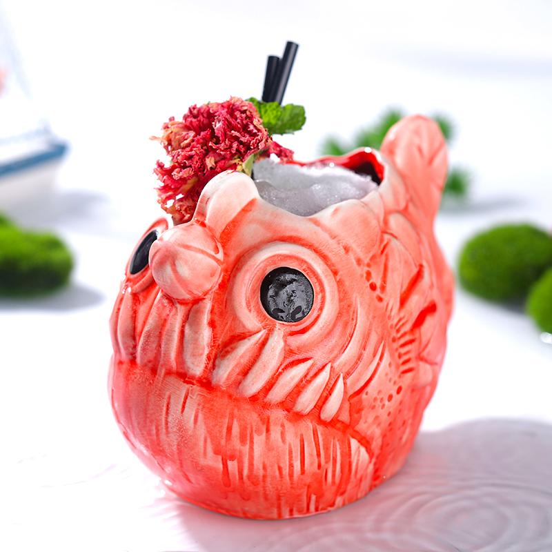 Cute Lantern Fish Cocktail Gla - Wine Beer Glass บทวิจารณ์และราคา