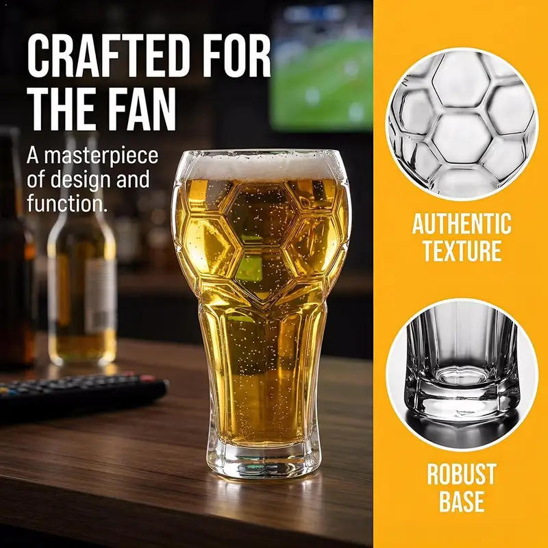 1/2pcs 600ML Football Beer Gla - Wine Beer Tequila บทวิจารณ์และราคา
